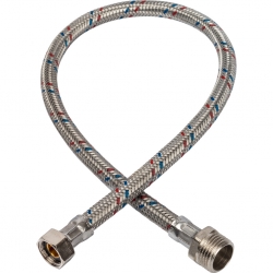 Гибкая подводка д/воды 0,6 м 1/2 ш х 3/8 г сталь STOUT