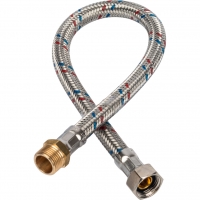 Гибкая подводка д/воды 0,4 м 3/8 г х 3/8 ш сталь STOUT