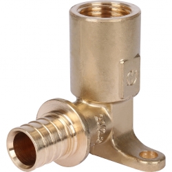 Угольник 20мм х 1/2"вр Stout длинный аксиальный с креплением для труб из сшитого полиэтилена