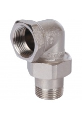 Разъемное соединение 1/2"ВН угловое Stout никелированное уплотнение o-ring