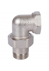 Разъемное соединение 1"ВН угловое Stout никелированное уплотнение o-ring