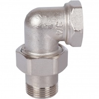 Разъемное соединение 1"ВН угловое Stout никелированное уплотнение o-ring