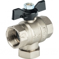 Кран-фильтр шаровой 3/4"ВР/ВР 500 мкм Stout бабочка черная