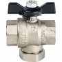 Кран-фильтр шаровой 3/4"ВР/ВР 500 мкм Stout бабочка черная