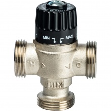 Термостатический смесительный клапан Stout 1"нр, 35-60C, 1.8м3/ч  для ГВС и отопления