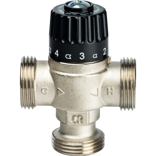Термостатический смесительный клапан Stout 1"нр, 35-60C, 1.8м3/ч  для ГВС и отопления купить в интернет магазине Санрай73
