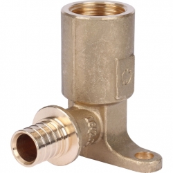 Угольник 16мм х 1/2"вр Stout длинный аксиальный с креплением для труб из сшитого полиэтилена