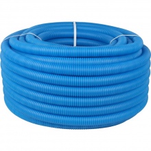 Труба гофрированная ПНД, цвет синий, наружным диаметром 25мм для труб 20мм STOUT (50м) бухта
