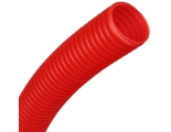 Труба гофрированная ПНД, цвет красный, наружным диаметром 25мм для труб 20мм STOUT 1м