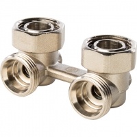 Узел нижнего подключения радиатора угловой 3/4" Stout для двухтрубных систем