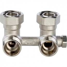 Узел нижнего подключения радиатора угловой 3/4" Stout с регулируемым байпасом