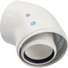 Элемент дымохода конденсационный угол 45° STOUT DN60/100 м/п PP-FE