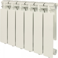 Радиатор алюминиевый STOUT Bravo 350 6 секций боковое подключение RAL9010