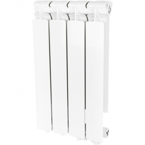 Радиатор алюминиевый STOUT Bravo 500 4 секции нижнее правое подключение (белый RAL 9010) купить в интернет магазине Санрай73