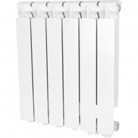 Радиатор алюминиевый STOUT Bravo 500 6 секции нижнее правое подключение (белый RAL 9010)