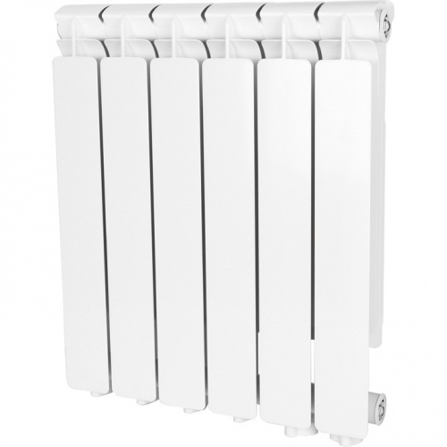 Радиатор алюминиевый STOUT Bravo 500 6 секции нижнее правое подключение (белый RAL 9010) купить в интернет магазине Санрай73
