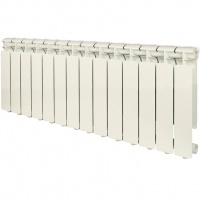 Радиатор алюминиевый STOUT Bravo 350 14 секций боковое подключение RAL9010