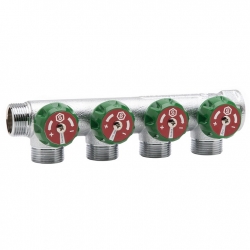 Коллектор регулирующий 3/4", 4 отвода 3/4"ЕК STOUT SMB-6850-343404