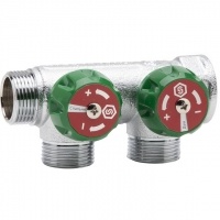 Коллектор распределительный 3/4" х 1/2" с 2 отводами Stout SMB-6850 регулировочно-отсечные клапаны