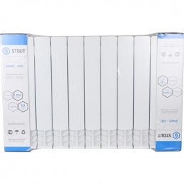 Радиатор биметаллический STOUT Space 500 11 секций боковое подключение RAL9016