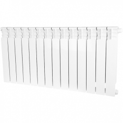 Радиатор биметаллический STOUT Space 500 14 секций нижнее правое подключение RAL9016