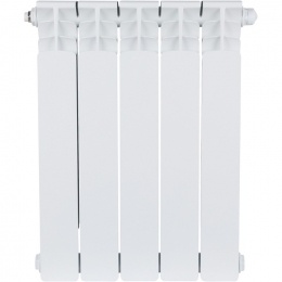 Радиатор биметаллический STOUT Space 500 5 секций нижнее правое подключение RAL9016