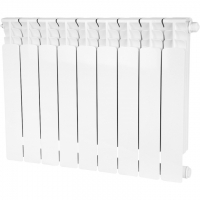 Радиатор биметаллический STOUT Space 500 9 секций нижнее правое подключение RAL9016