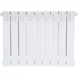 Радиатор биметаллический STOUT Space 500 9 секций нижнее правое подключение RAL9016