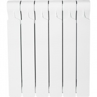 Радиатор алюминиевый STOUT VEGA 500 6 секций боковое подключение (белый RAL 9016)