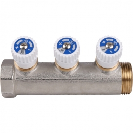 Коллектор распределительный STOUT 1", 3 отвода 1/2"