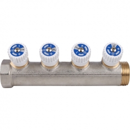 Коллектор распределительный STOUT 1", 4 отвода 1/2"