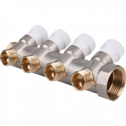 Коллектор распределительный STOUT 1", 4 отвода 1/2"