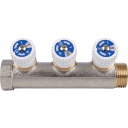 Коллектор распределительный STOUT 3/4", 3 отвода 1/2"