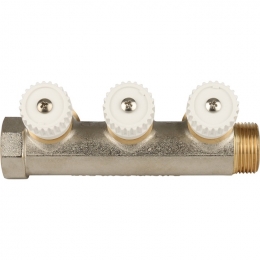 Коллектор распределительный STOUT 3/4", 3 отвода 3/4"ЕК 