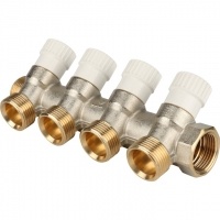 Коллектор распределительный STOUT 3/4", 4 отвода 3/4"ЕК 