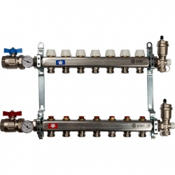 Коллектор из нержавеющей стали STOUT в сборе без расходомеров 7 вых.
