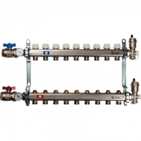 Коллектор из нержавеющей стали STOUT в сборе без расходомеров 9 вых.