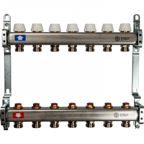 Коллектор из нержавеющей стали STOUT без расходомеров 7 вых. купить в интернет магазине Санрай73