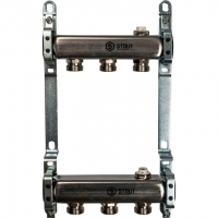 Коллектор из нержавеющей стали STOUT для радиаторной разводки 3 вых.