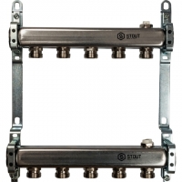 Коллектор из нержавеющей стали STOUT для радиаторной разводки 5 вых.