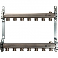 Коллектор из нержавеющей стали STOUT для радиаторной разводки 7 вых.