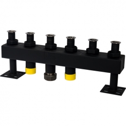 Стальной распределительный коллектор STOUT SDG-0016, 3 отопительных контура. В теплоизоляции DN 32