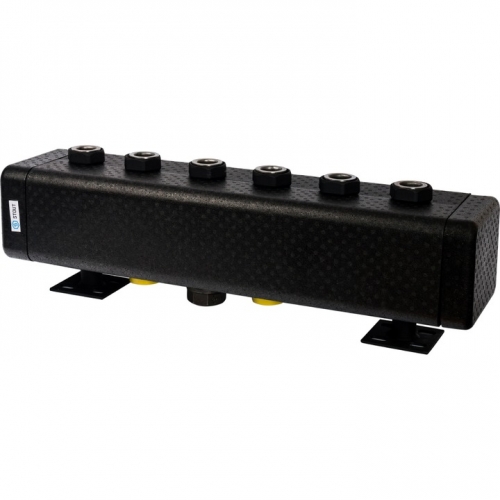 Стальной распределительный коллектор STOUT SDG-0016, 3 отопительных контура. В теплоизоляции DN 32 купить в интернет магазине Санрай73