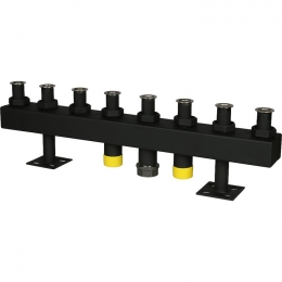 Стальной распределительный коллектор STOUT SDG-0016, 4 отопительных контура. В теплоизоляции DN 32