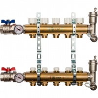 Распределительный коллектор STOUT из латуни без расходомеров 5 вых.