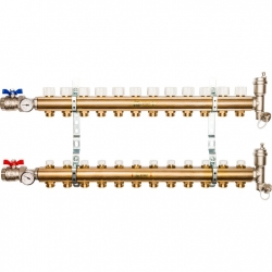 Распределительный коллектор из латуни STOUT без расходомеров 12 вых.