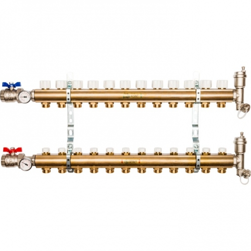 Распределительный коллектор из латуни STOUT без расходомеров 12 вых. купить в интернет магазине Санрай73