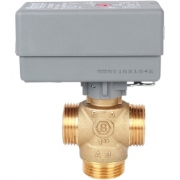 Компактный 3-Ходовой зональный клапан, сервопривод 230V, с кабелем 1м., STOUT НР 1"