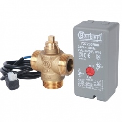 Компактный 3-Ходовой зональный клапан, сервопривод 230V, с кабелем 1м., STOUT НР 1"