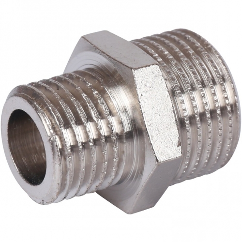 Ниппель латунный переходной Stout 3/8"нр х 1/4"нр никелированный купить в интернет магазине Санрай73